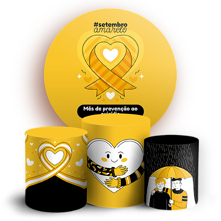 Capas Painel Redondo e Trio Cilindro Sublimado - Setembro Amarelo