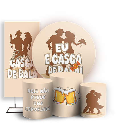 Capas Painel Redondo Trio Cilindro e Faixa Lateral Sublimado - Casca De Bala