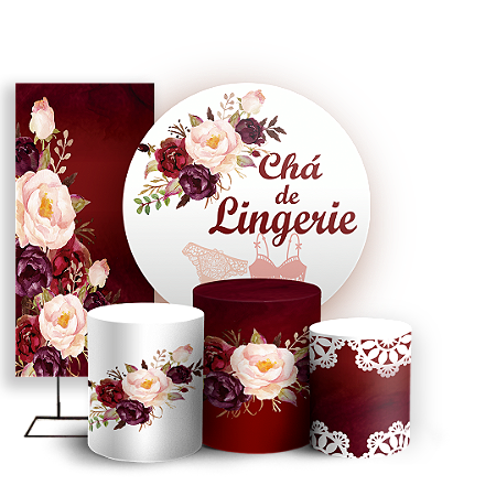Capas Painel Redondo Trio Cilindro e Faixa Lateral Sublimado - Cha De Lingerie