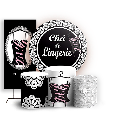 Capas Painel Redondo Trio Cilindro e Faixa Lateral Sublimado - Cha De Lingerie