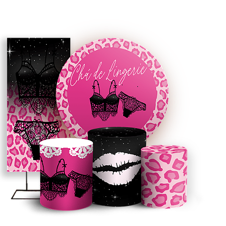 Capas Painel Redondo Trio Cilindro e Faixa Lateral Sublimado - Cha De Lingerie