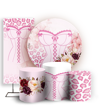 Capas Painel Redondo Trio Cilindro e Faixa Lateral Sublimado - Cha De Lingerie