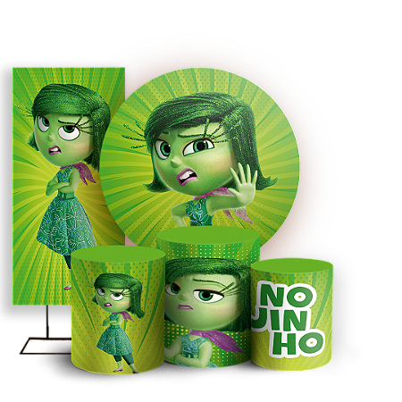 Capas Painel Redondo Trio Cilindro e Faixa Lateral Sublimado - Divertida Mente Nojinho