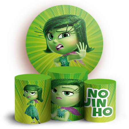 Capas Painel Redondo e Trio Cilindro Sublimado - Divertida Mente Nojinho