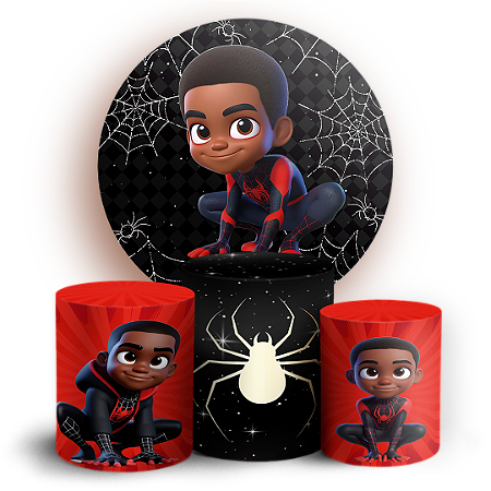 Capas Painel Redondo e Trio Cilindro Sublimado - Homem Aranha