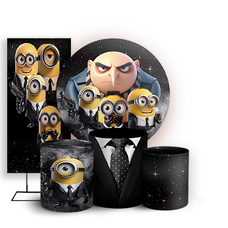 Capas Painel Redondo Trio Cilindro e Faixa Lateral Sublimado - Malvado Favorito