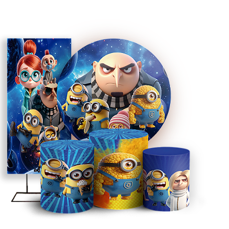 Capas Painel Redondo Trio Cilindro e Faixa Lateral Sublimado - Malvado Favorito