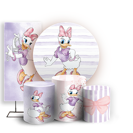 Capas Painel Redondo Trio Cilindro e Faixa Lateral Sublimado - Margarida