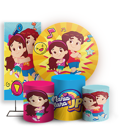 Capas Painel Redondo Trio Cilindro e Faixa Lateral Sublimado - Maria Clara Jp