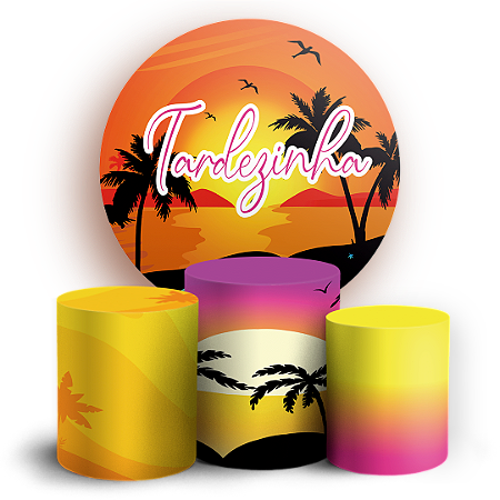 Capas Painel Redondo e Trio Cilindro Sublimado - Tardezinha