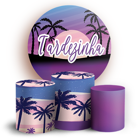 Capas Painel Redondo e Trio Cilindro Sublimado - Tardezinha