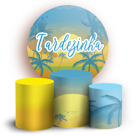 Capas Painel Redondo e Trio Cilindro Sublimado - Tardezinha