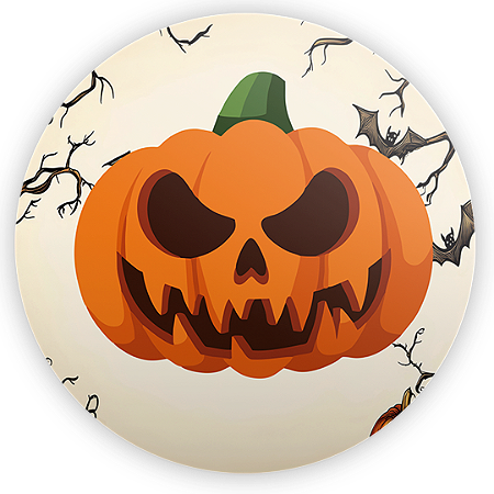 Painel Redondo - Dia das Bruxas Halloween - Sublimado 3D