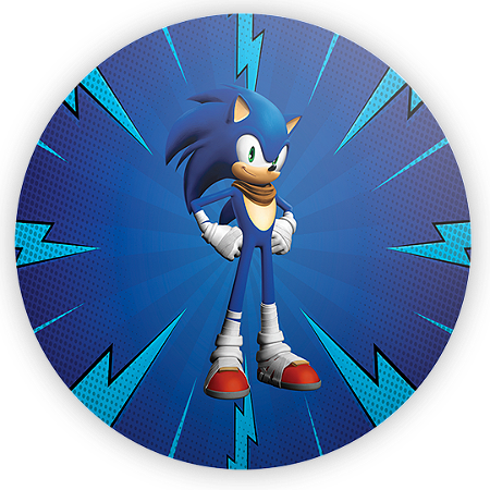 Capa Painel Redondo Sublimado - Sonic