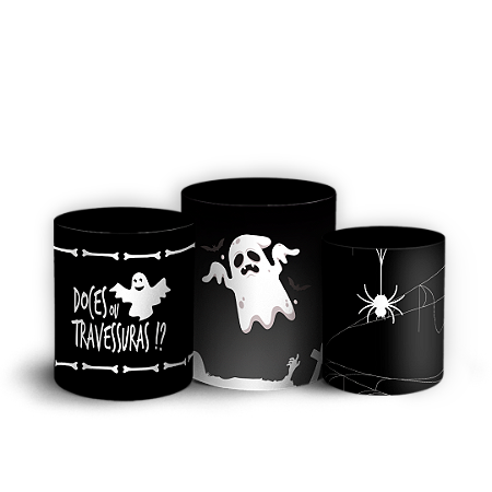 Capas Trio Cilindro Sublimado Vest Facil - Dia das Bruxas Halloween
