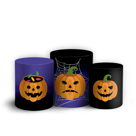 Capas Trio Cilindro Sublimado Vest Facil - Dia das Bruxas Halloween