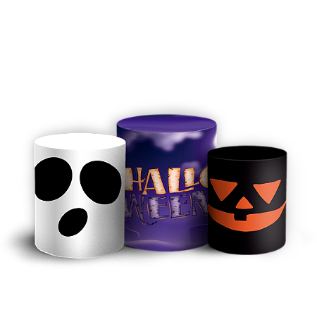 Capas Trio Cilindro Sublimado Vest Facil - Dia das Bruxas Halloween