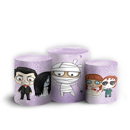 Capas Trio Cilindro Sublimado Vest Facil - Dia das Bruxas Halloween