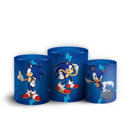 Capas Trio Cilindro Sublimado Vest Facil - Sonic