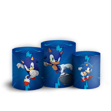 Capas Trio Cilindro Sublimado Vest Facil - Sonic