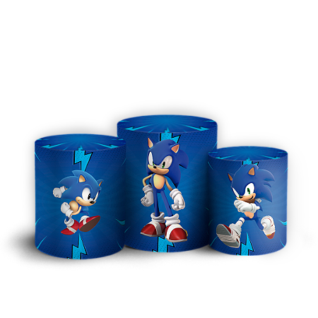 Capas Trio Cilindro Sublimado Vest Facil - Sonic