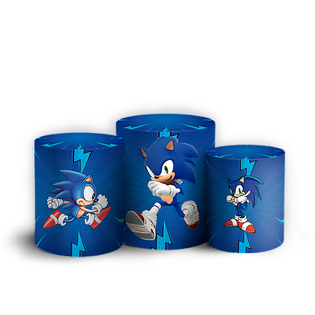 Capas Trio Cilindro Sublimado Vest Facil - Sonic