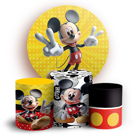 Capas Painel Redondo e Trio Cilindro Sublimado - Mickey