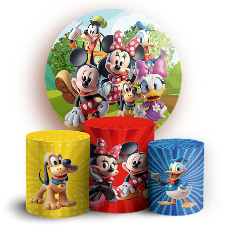 Capas Painel Redondo e Trio Cilindro Sublimado - Mickey