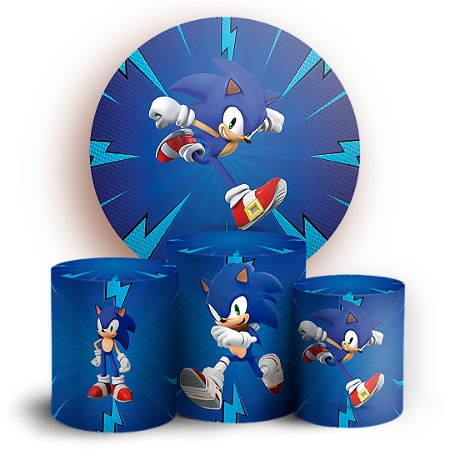 Capas Painel Redondo e Trio Cilindro Sublimado - Sonic