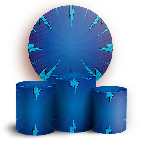 Capas Painel Redondo e Trio Cilindro Sublimado - Fundo Sonic