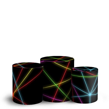 Capas Trio Cilindro Sublimado Vest Facil - Neon