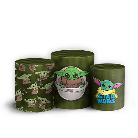 Capas Trio Cilindro Sublimado Vest Facil - Baby Yoda