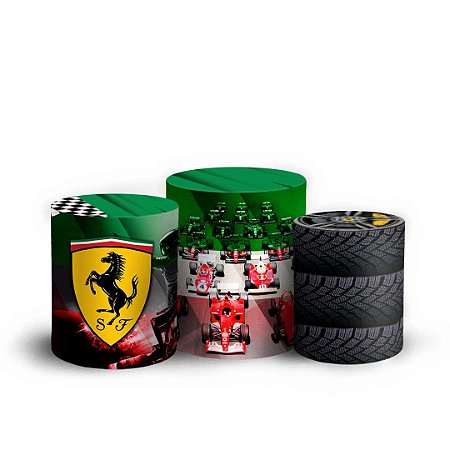 Trio Cilindro - Formula 1 Ferrari - Sublimado 3D + Elástico