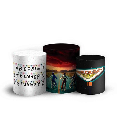 Capas Trio Cilindro Sublimado Vest Facil - Stranger Things