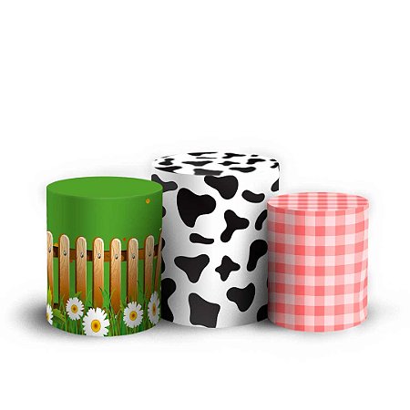 Capas Trio Cilindro Sublimado Vest Facil - Fazendinha