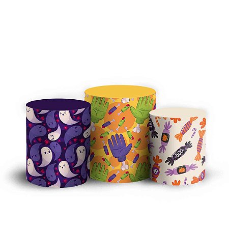 Capas Trio Cilindro Sublimado Vest Facil - Halloween