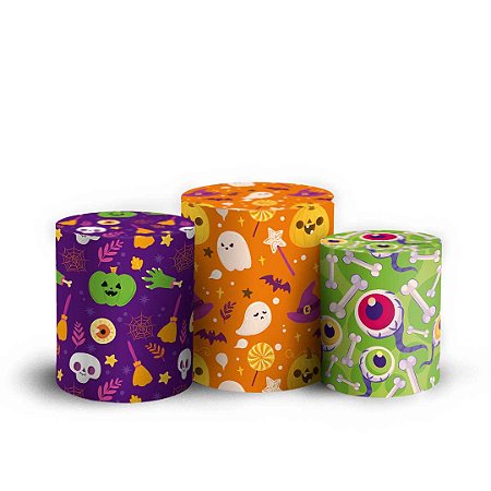 Capas Trio Cilindro Sublimado Vest Facil - Halloween