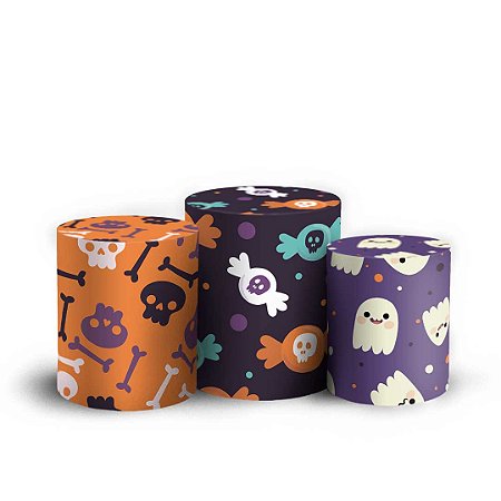 Capas Trio Cilindro Sublimado Vest Facil - Halloween