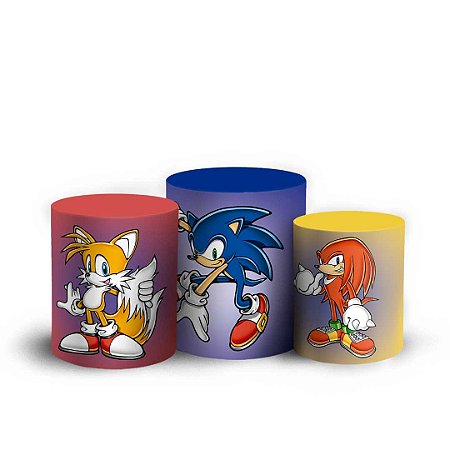Capas Trio Cilindro Sublimado Vest Facil - Sonic