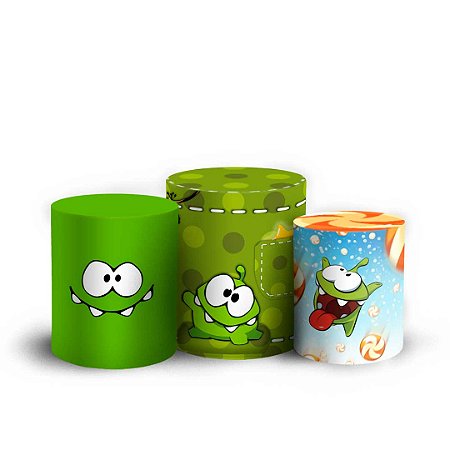 Capas Trio Cilindro Sublimado Vest Facil - Om Nom