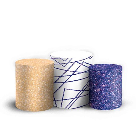 Capas Trio Cilindro Sublimado Vest Facil - Abstrato