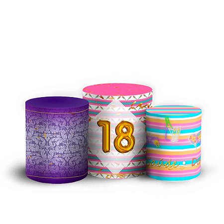 Capas Trio Cilindro Sublimado Vest Facil - 18 Anos