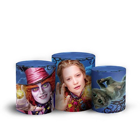 Capas Trio Cilindro Sublimado Vest Facil - Alice Através do Espelho