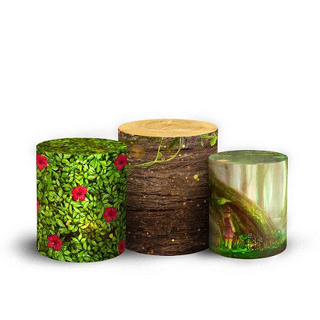 Capas Trio Cilindro Sublimado Vest Facil - Floresta Encantada