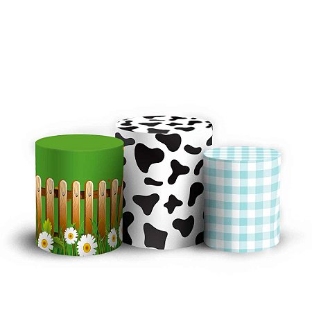 Capas Trio Cilindro Sublimado Vest Facil - Fazendinha