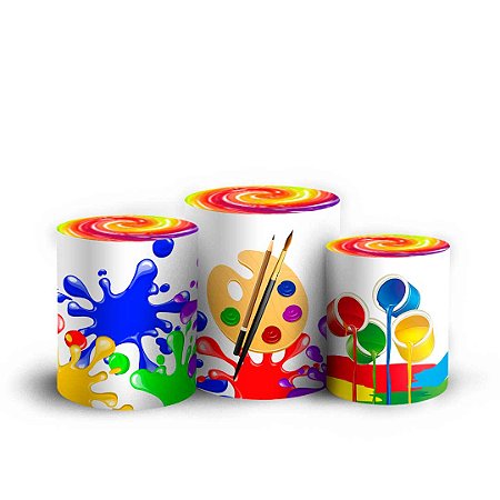 Trio Cilindro - Tinta - Sublimado 3D + Elástico