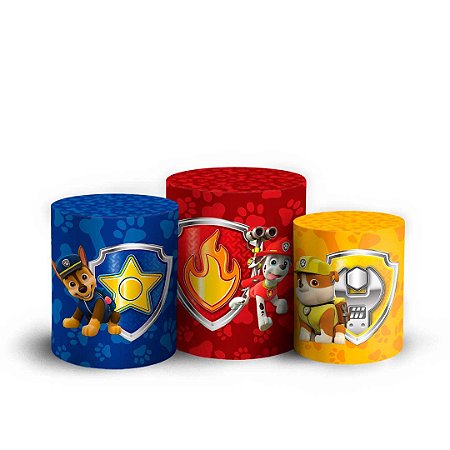 Capas Trio Cilindro Sublimado Vest Facil - Patrulha canina