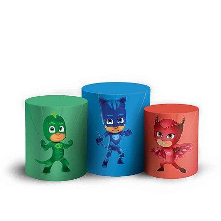 Capas Trio Cilindro Sublimado Vest Facil - PJ Mask