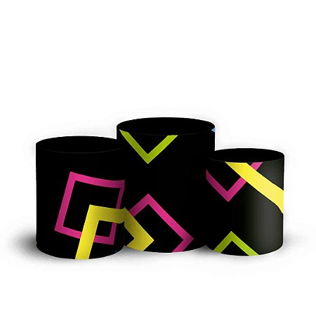 Capas Trio Cilindro Sublimado Vest Facil - Neon