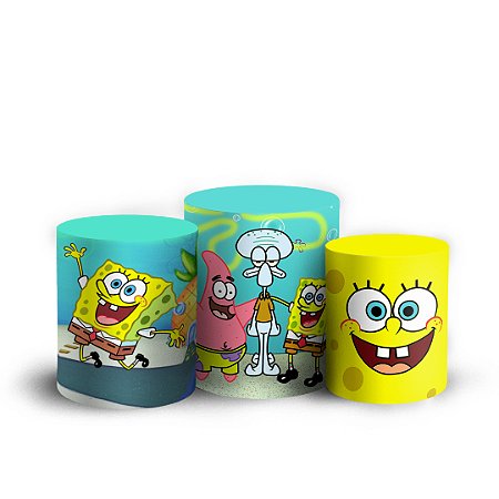 Capas Trio Cilindro Sublimado Vest Facil - Bob Esponja